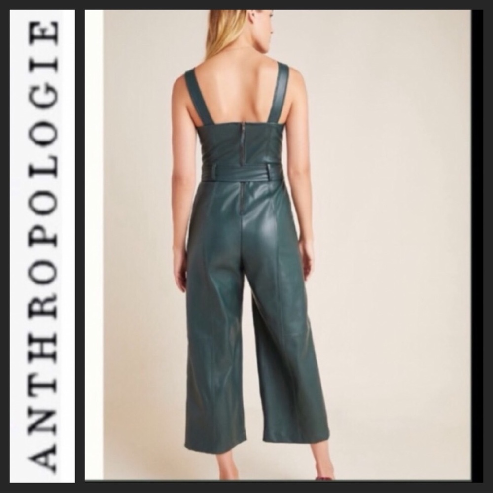 ✨HP NWT Anthro Samira Vegan Leather Jumpsuit - Picture 3 of 8